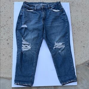 Old Navy High Rise OG Straight 14P Distressed Jeans